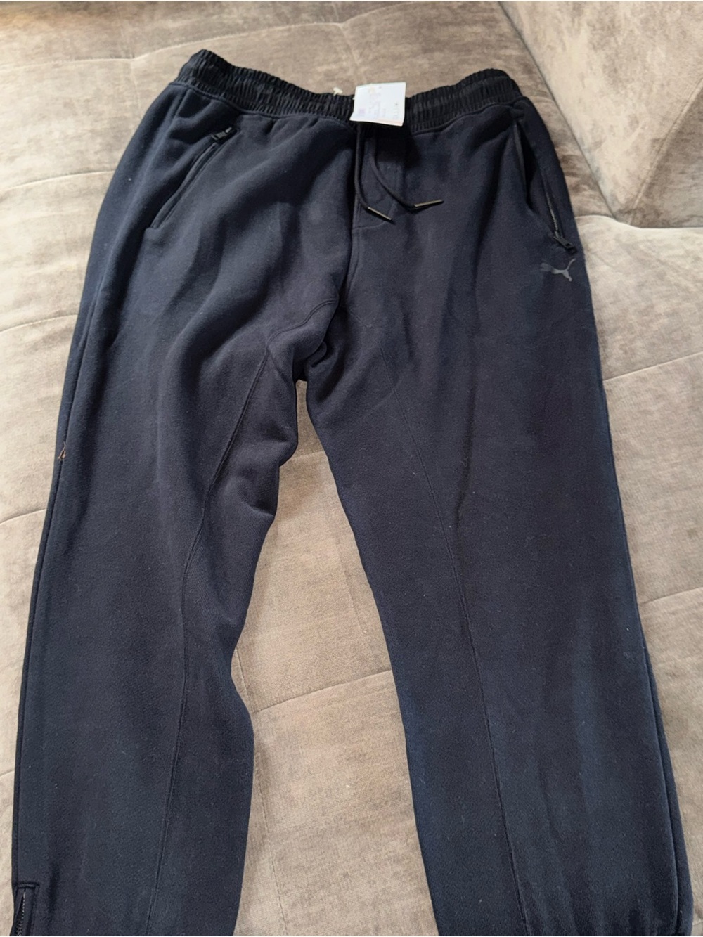 Puma Men's Black Drawstring Jogger Sweatpants